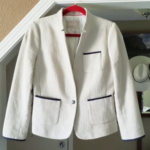 NEW BANANA REPUBLIC FRENCH COUTURE INSPIRED IVORY TWEED COTTON JACKET COAT 12